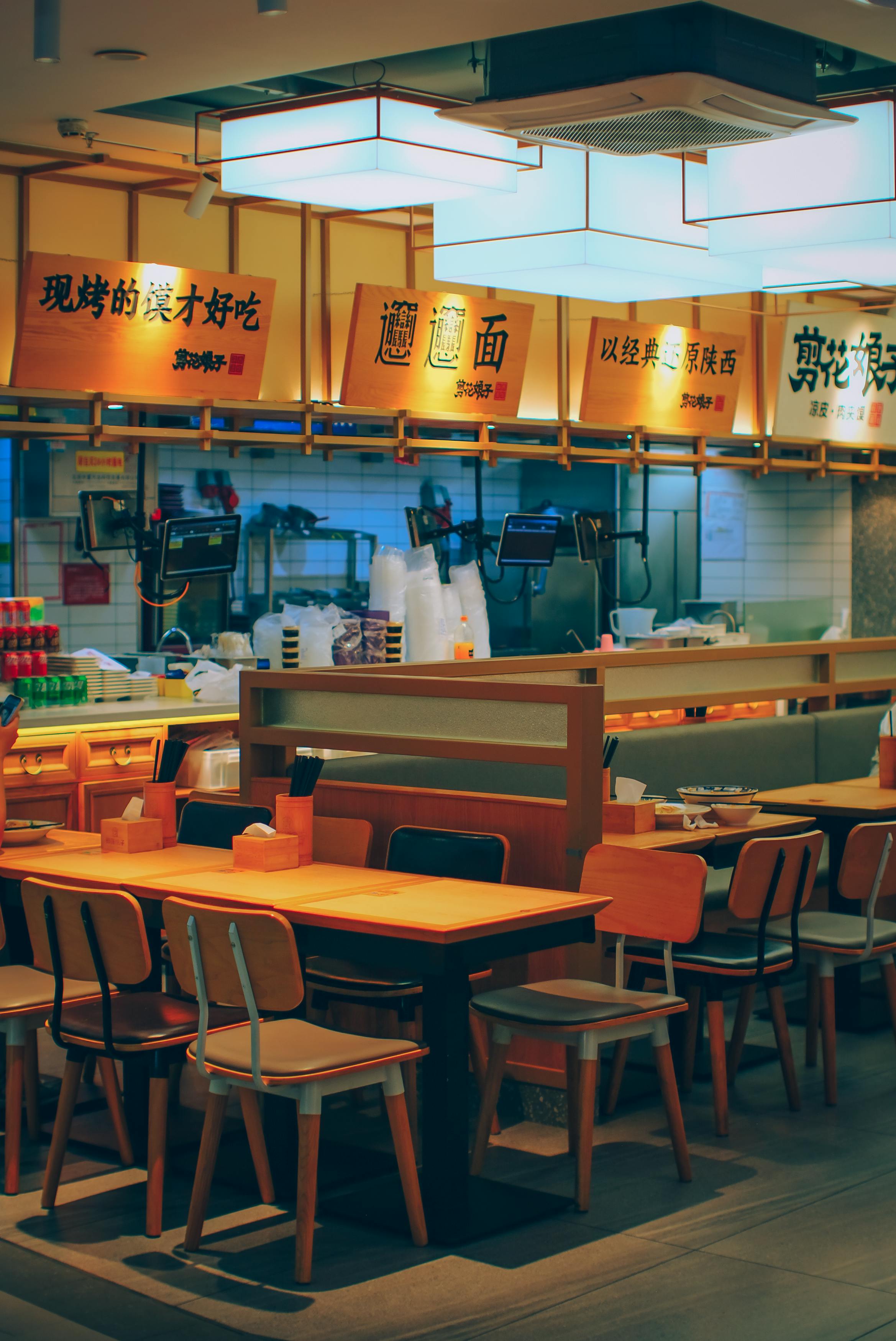 Restaurant with digital menu board